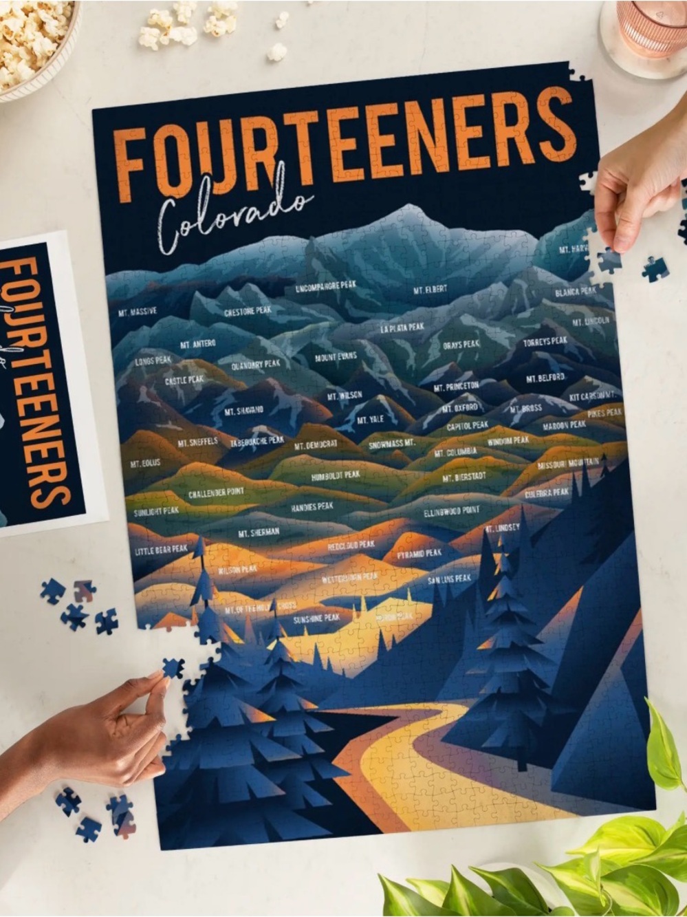 Fourteeners Colorado Mountain Hiking Puzzle - 1000 piece
